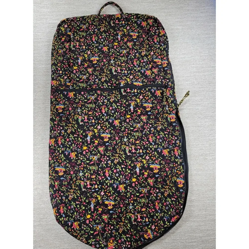 Vera Bradley Ming Garment Bag Black Quilted Floral Asian Travel Luggage Carry On